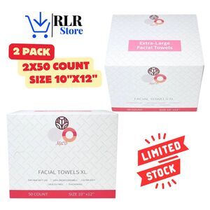 DolMay XL Face Cleaning Towels USDA Biobased, Disposable & Ultra Soft 2‎ PACK